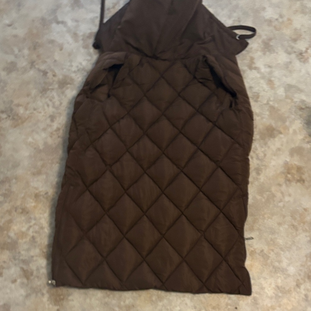 NWT Papillon Women's Chocolate Quilted Hooded Vest - Picture 6 of 7